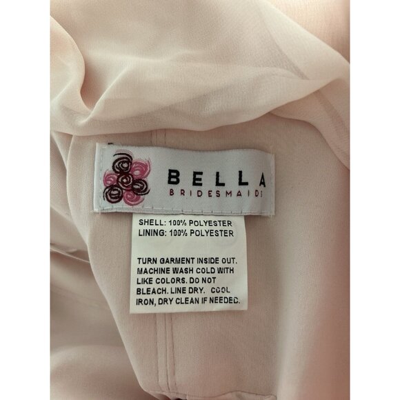 Bella Bridesmaids Light Pink Strapless Lined Zip Up Maxi Dress Size 12 R - Picture 3 of 8